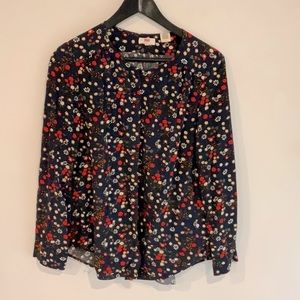 Levi's patterned long sleeve button up blouse size medium